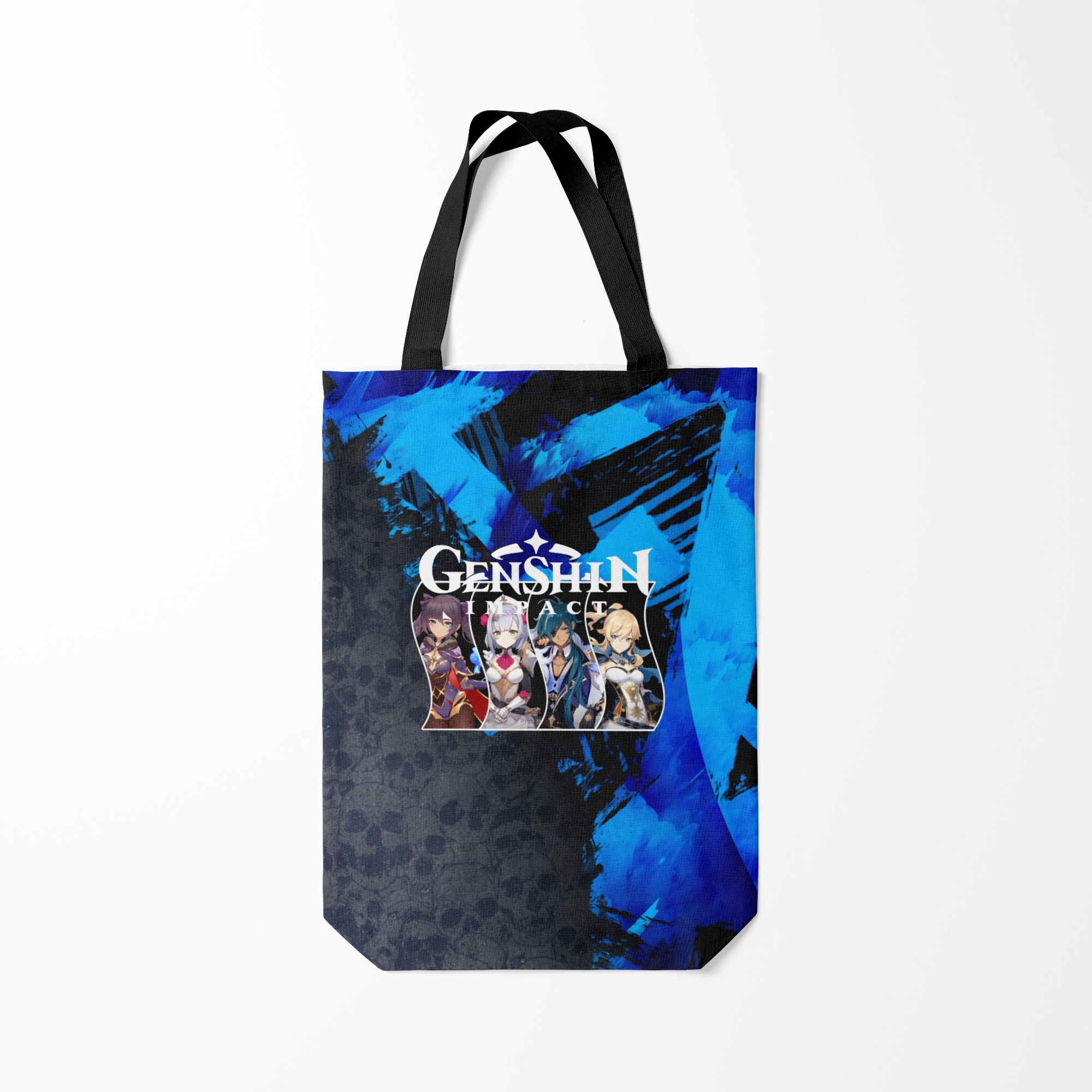 

Сумка шoппер унисекс Burnettie Genshin Impact, черный, Genshin Impact