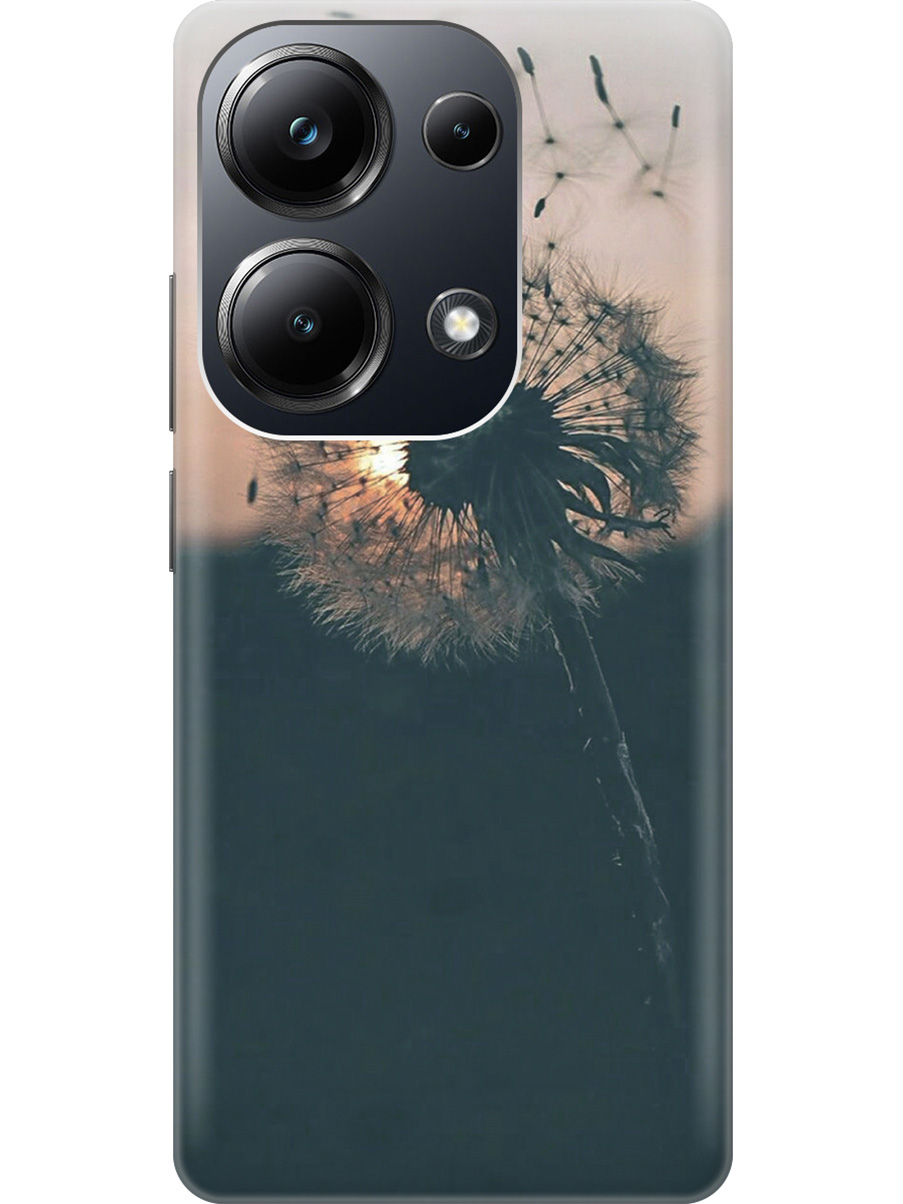 

Чехол на Xiaomi Redmi Note 13 Pro 4G / Poco M6 Pro 4G "Одуванчик на закате", Серый;черный, 20012096