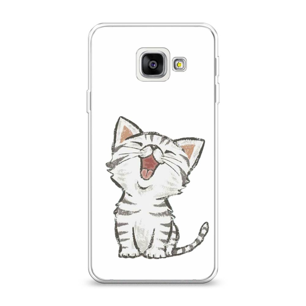 

Чехол Awog на Samsung Galaxy A3 2016 / Самсунг A3 2016 "Котенок рисованный", Серый;белый, 20250-1
