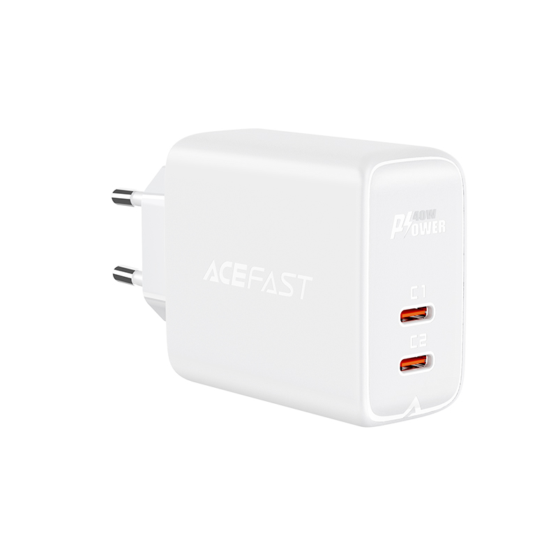 фото Сетевое зарядное устройство acefast a9 pd40w отсутствует 2xusb type-c 2 а белый