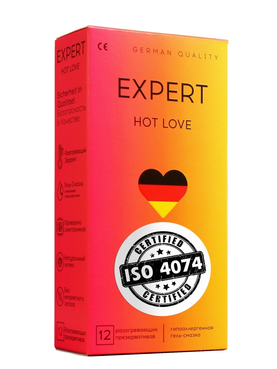 фото Презервативы expert hot love germany с разогревающим эффектом 12 шт.