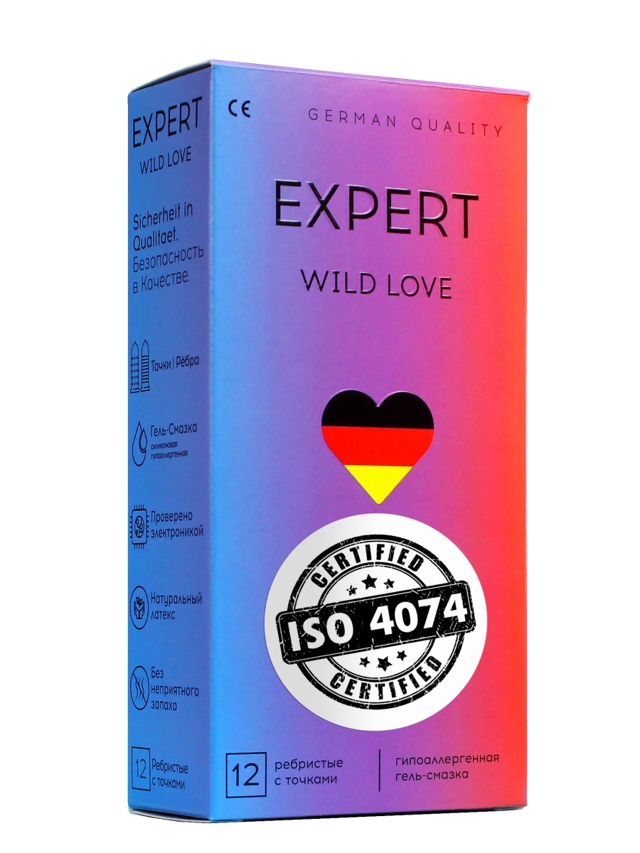 Купить Презервативы EXPERT Wild Love Germany ребристые с точками 12 шт.