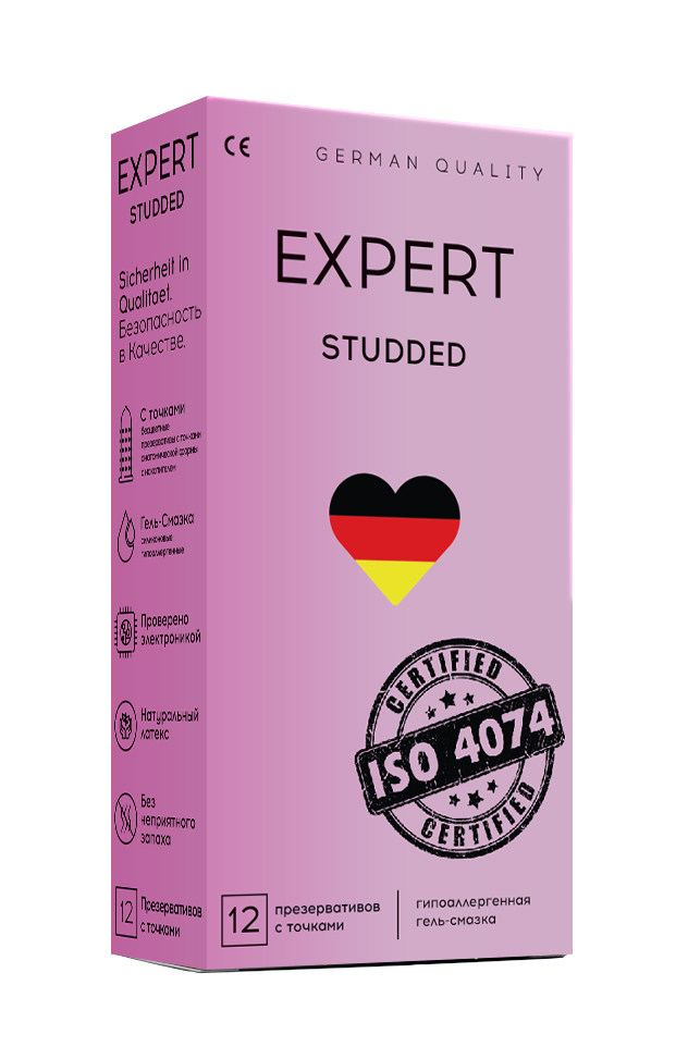 Презервативы EXPERT Studded Germany плотно облегающие 12 шт.