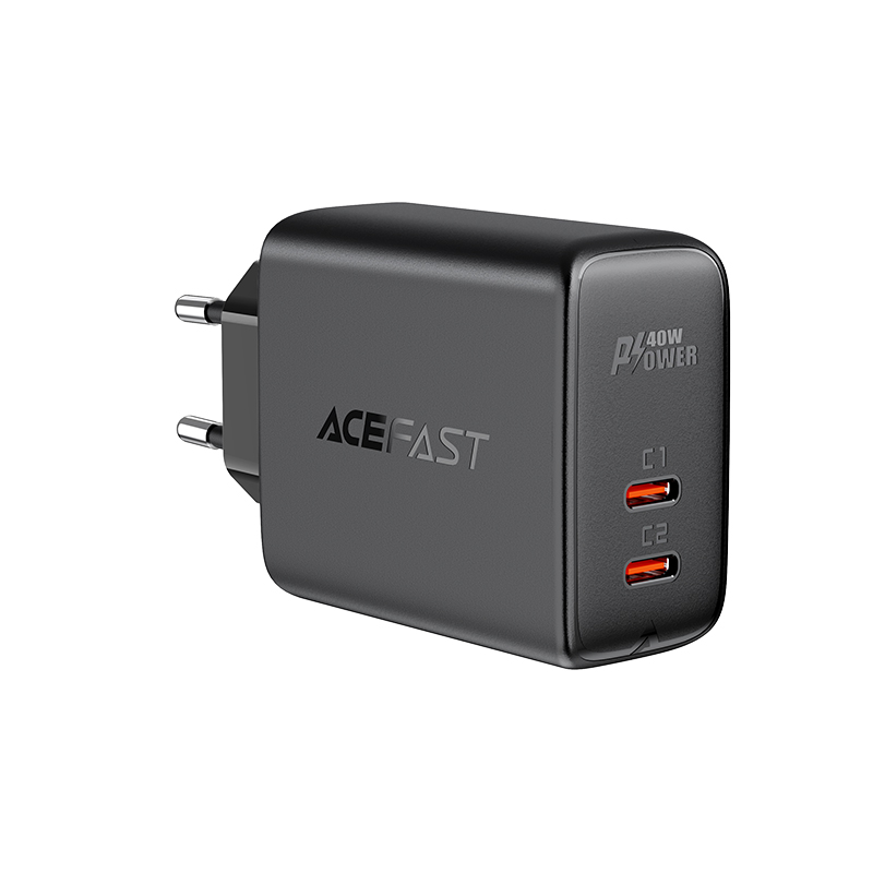 

Сетевое зарядное устройство Acefast A9 PD40W 2xUSB Type-C 2 А черный, A9 PD40W