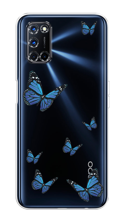 

Чехол на Oppo A52/A72 "Blue butterflies", Синий;черный, 253150-1