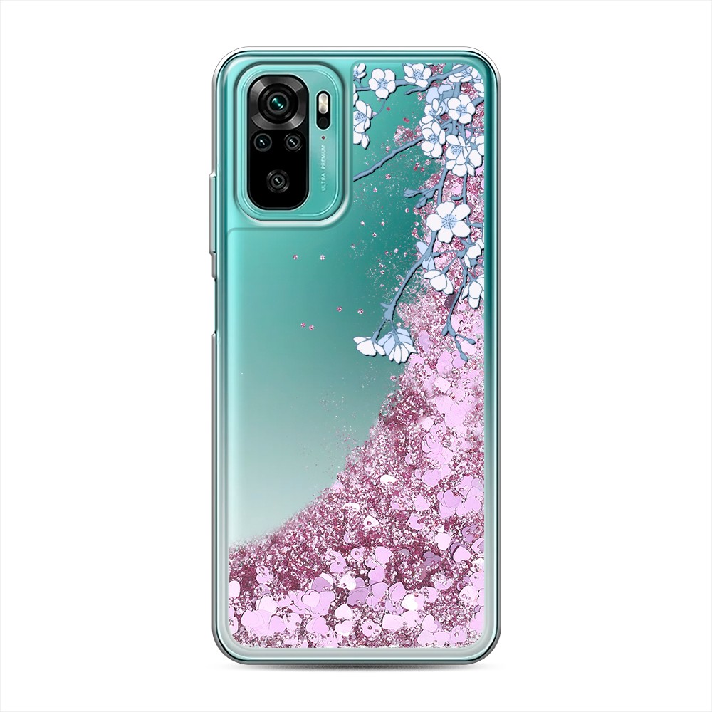 

Жидкий чехол с блестками "Цветочная фантазия 3" на Xiaomi Redmi Note 10