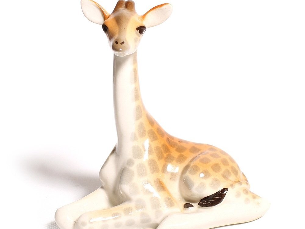 фото Скульптура императорский фарфоровый завод. жирафенок. 13,2 см.