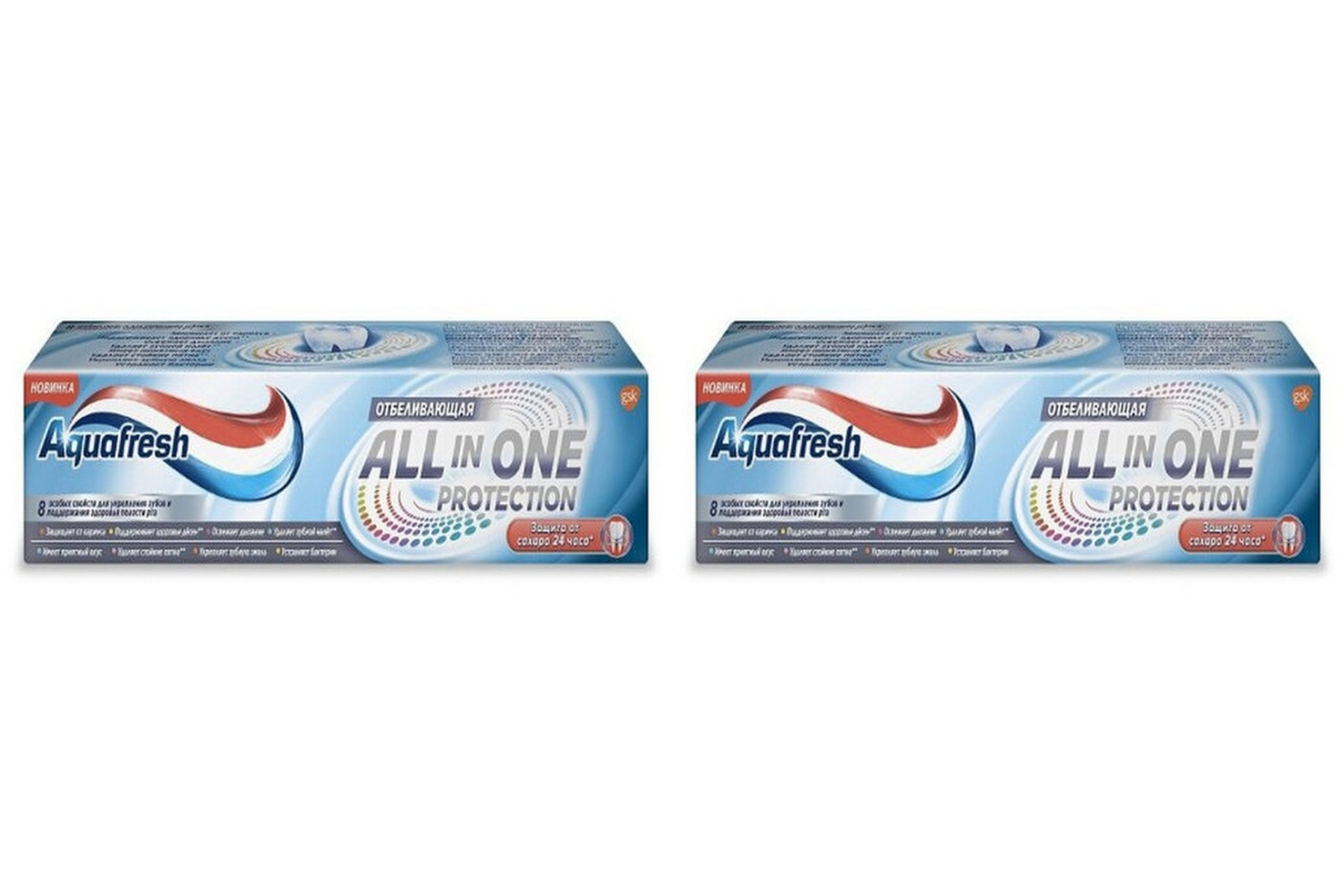 

Зубная паста AquaFresh All-in-One Protection, 75 мл- 2 шт