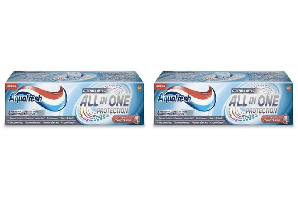 

Зубная паста AquaFresh All-in-One Protection White, 75 мл- 2 шт