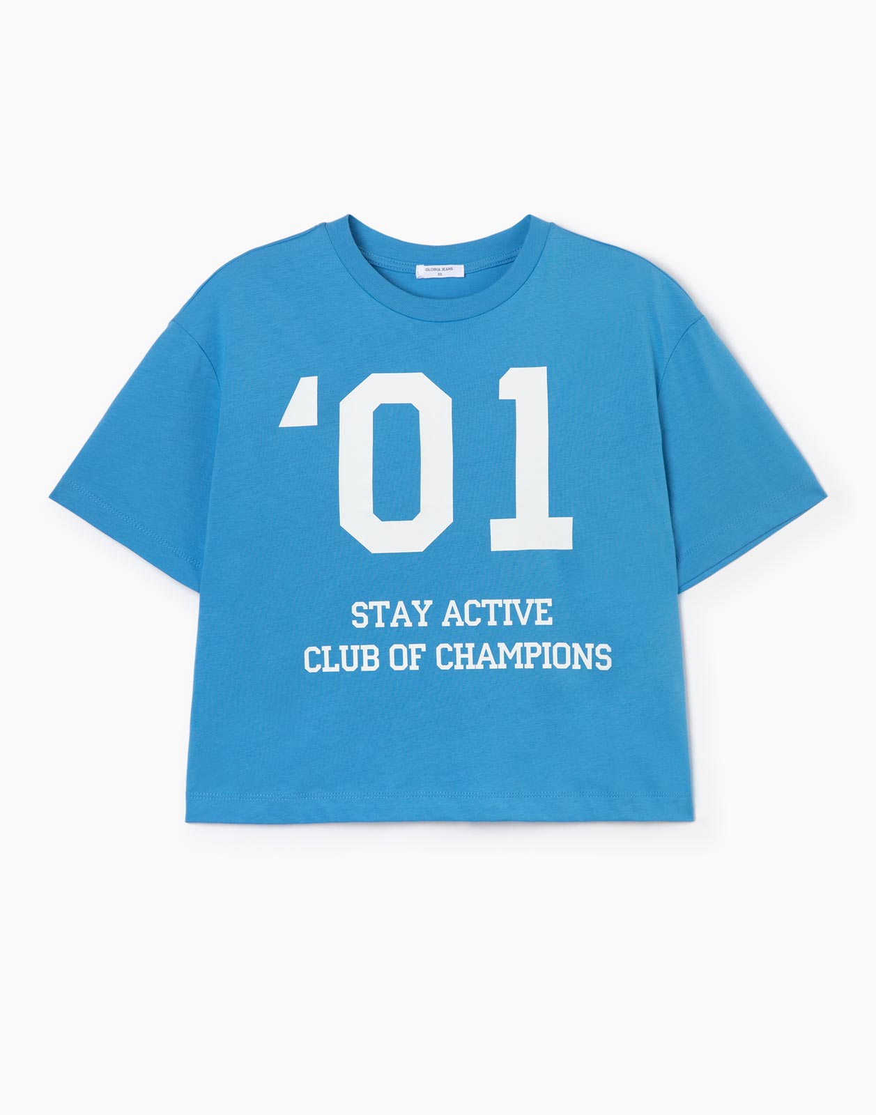 

Футболка женская Gloria Jeans GKT019763 синяя M, Синий, GKT019763
