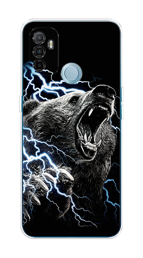 

Чехол на Oppo A53 "Гроза и медведь", Черный;серый;серебристый, 254350-1