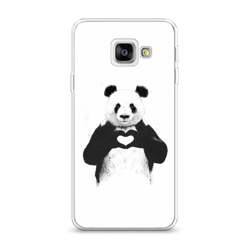 

Чехол Awog на Samsung Galaxy A3 2016 / Самсунг A3 2016 "Панда love", Серебристый, 20250-10