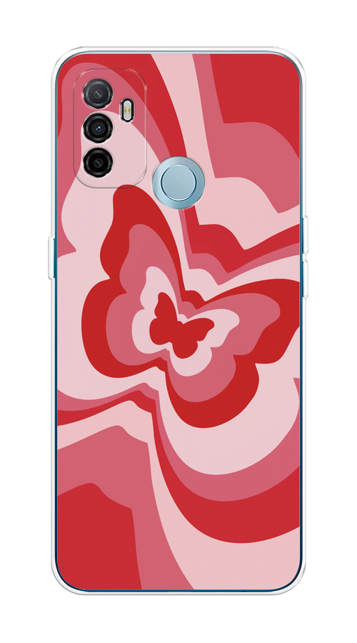 

Чехол на Oppo A53 "Бабочка в стиле хиппи", Красный;розовый, 254350-1