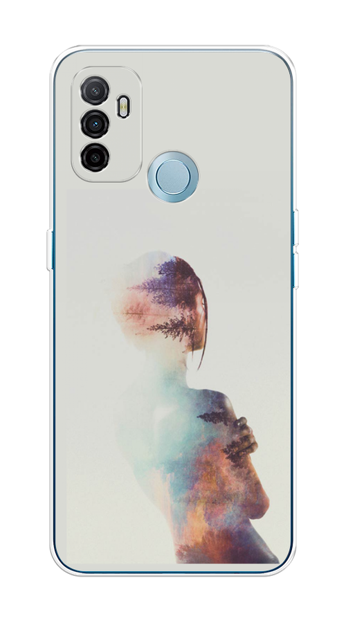 

Чехол на Oppo A53 "Девушка-лес", Розовый;голубой;серый, 254350-1