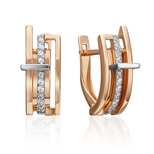 

Серьги из красного золота с фианитом PLATINA jewelry 02-4457-00-401-1111-23_0, 02-4457-00-401-1111-23_0