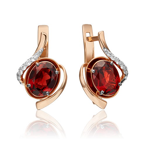 

Серьги продевки из красного золота с гранатом PLATINA jewelry 02-4458-00-264-1110-57_0, 02-4458-00-264-1110-57_0