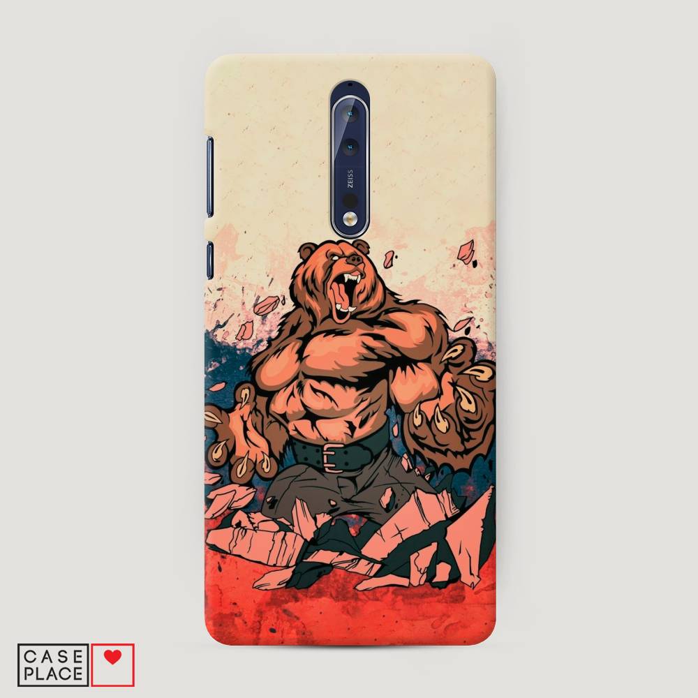 

Чехол Awog "Медведь с флагом РФ" для Nokia 8, 120620-1