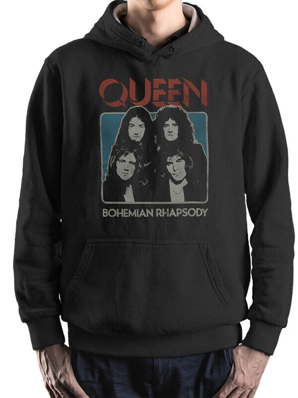 

Худи мужское Dream Shirts Винтаж Queen черное 52 RU, Винтаж Queen