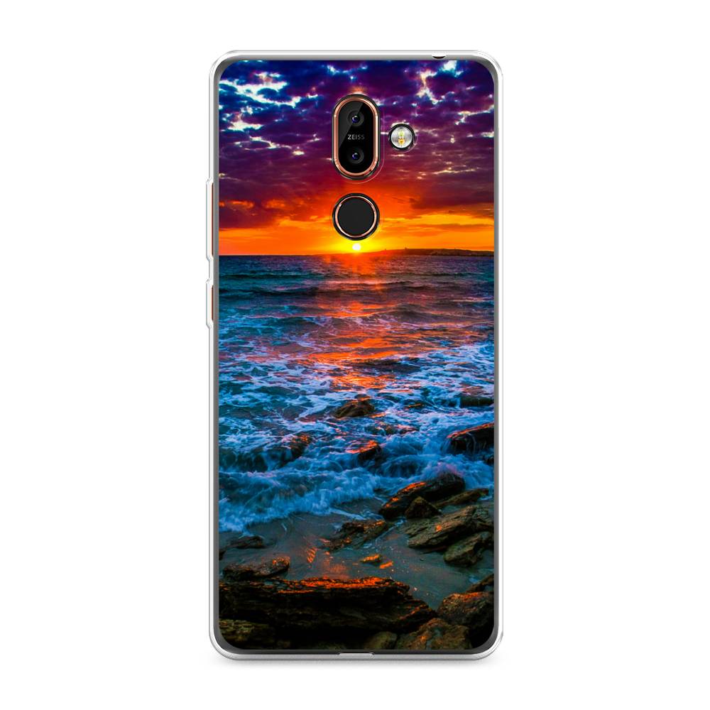 

Чехол на Nokia 7 Plus "Закат 1", Оранжевый;синий, 121050-2