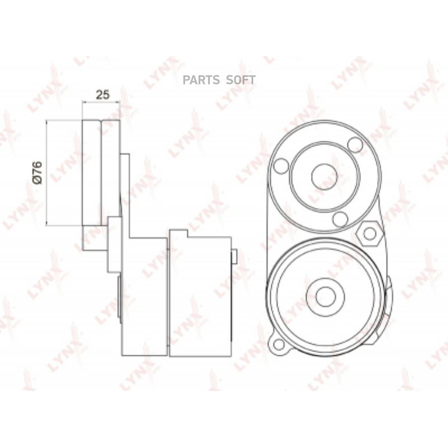 

LYNXAUTO PT-3005 Натяжитель руч.ремня с роликом VW/AUDI 2.4-2.8 1991 =