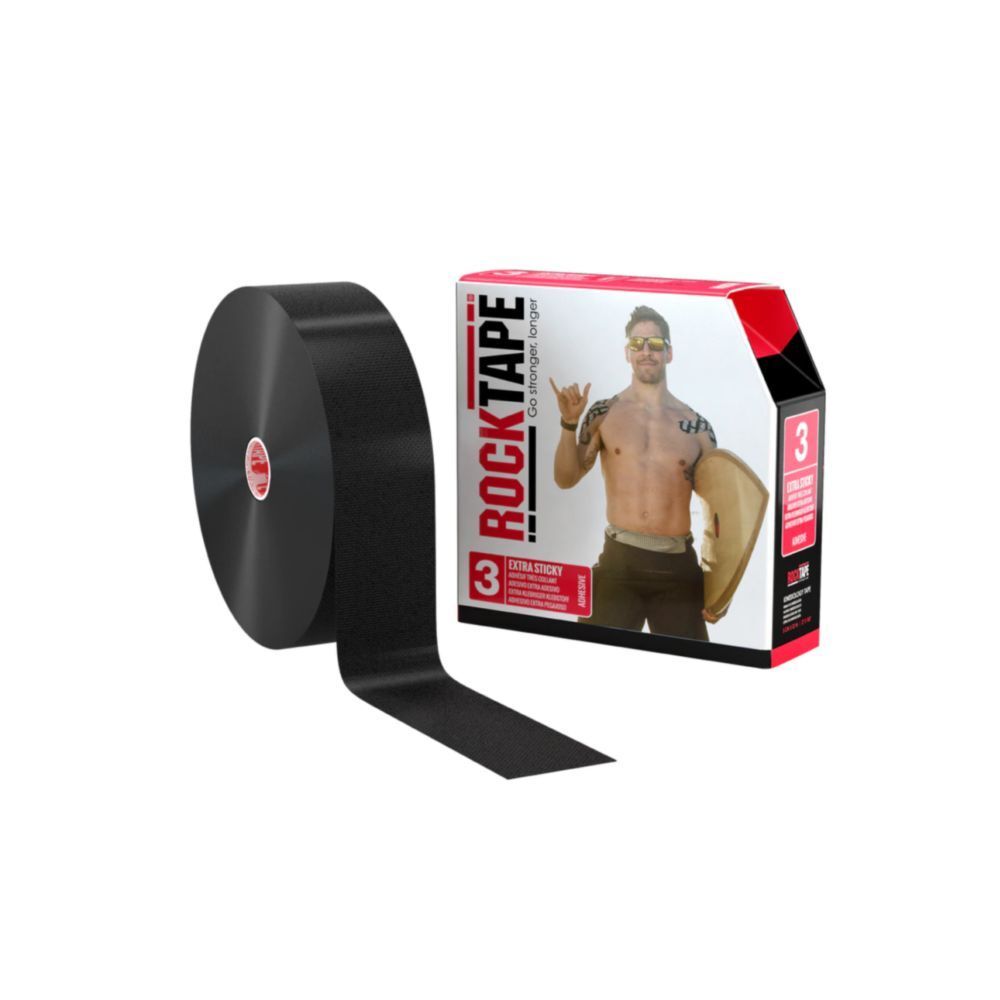 фото Кинезиотейп rocktape extra sticky "3" (h20) водостойкий, 5 см х 32 м, черный rock tape