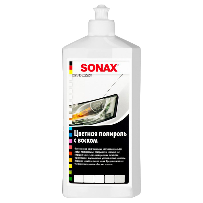 

SONAX Цветной полироль с воском белый NanoPro 0,5л 296000