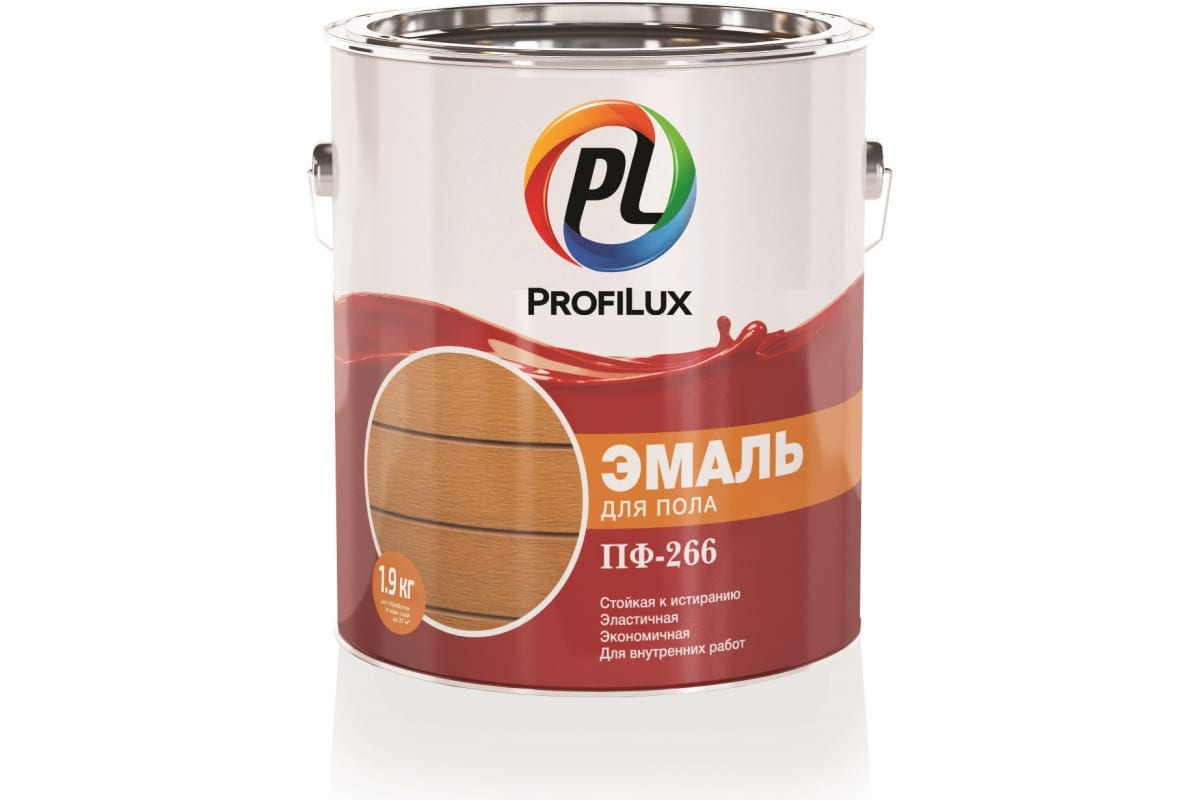 Эмаль  для деревянного пола алкидная Profilux ПФ-266 глянцевая жёлто-коричневая 1,9 кг.