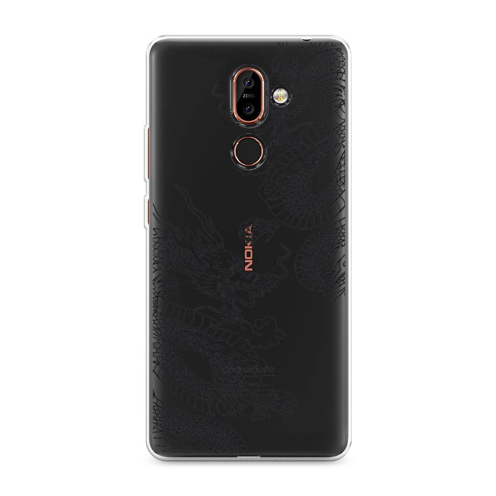 

Чехол на Nokia 7 Plus "Два китайских дракона", Серый;черный, 121050-1