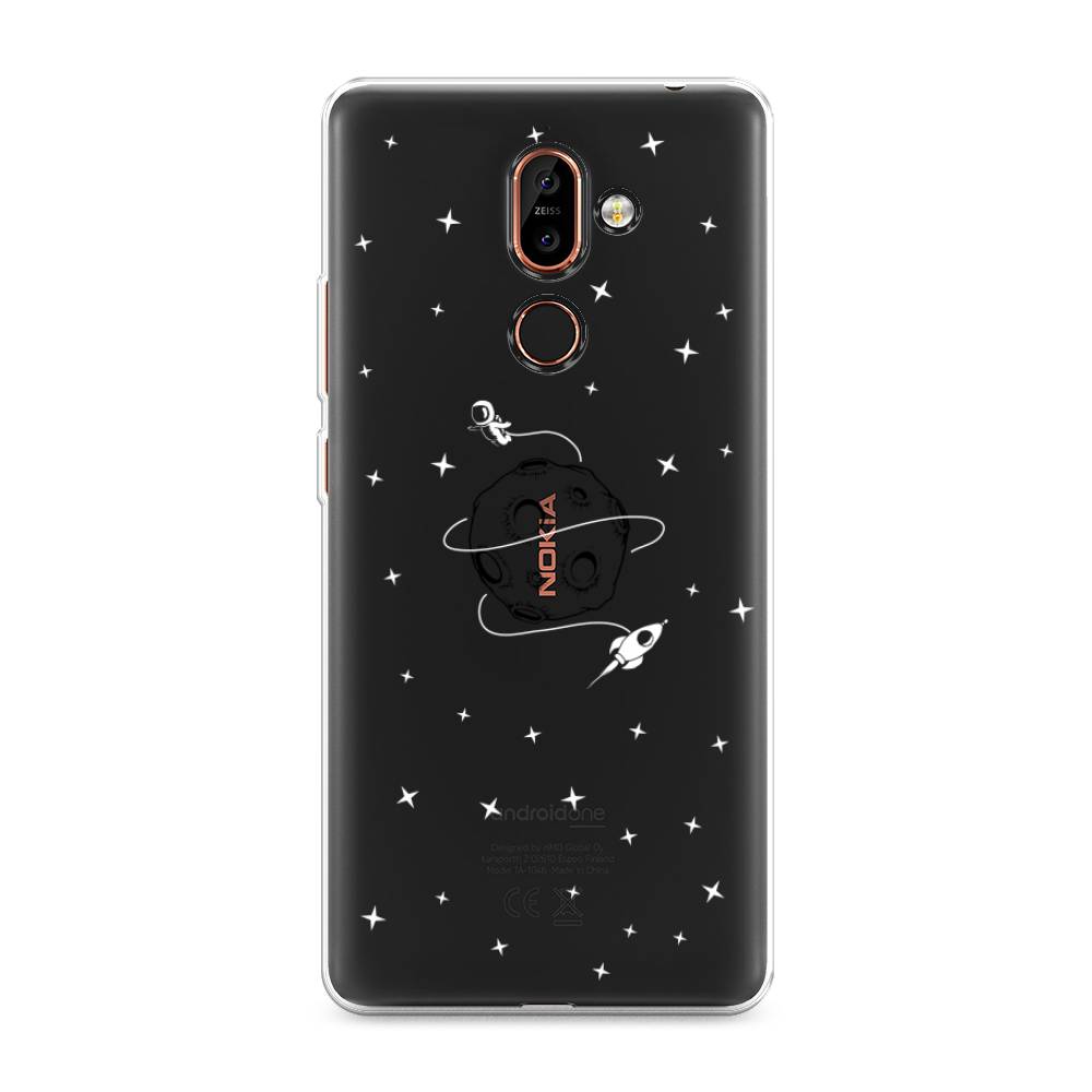 

Чехол на Nokia 7 Plus "Полет вокруг луны", Белый;серый;черный, 121050-2