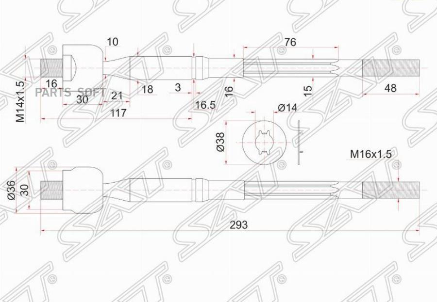 

Тяга Рулевая Toyota Ipsum 4wd 01- Sat арт. ST-45503-49115