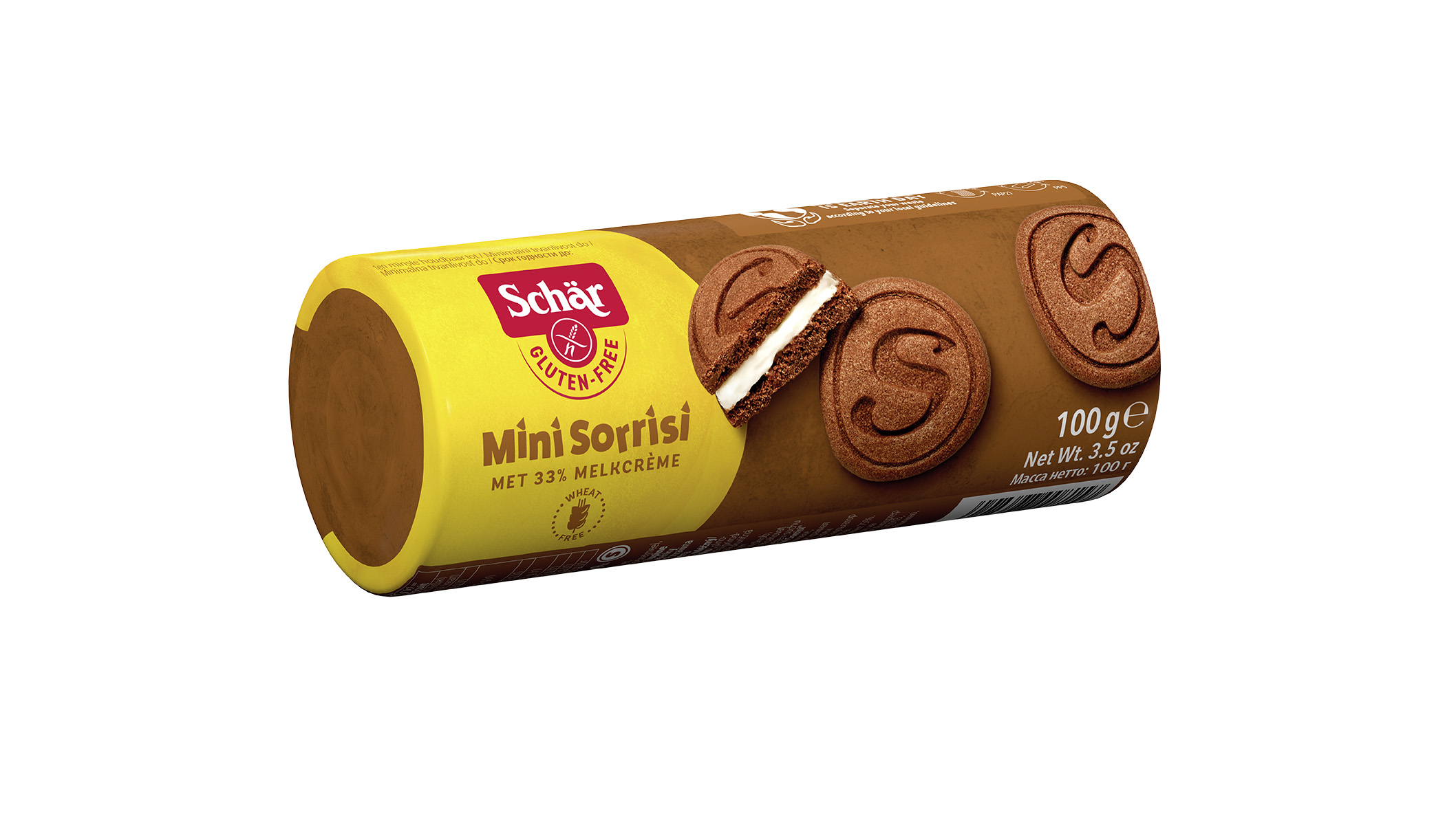 Шоколадное печенье Schar mini sorrisi с молочной прослойкой 100 г