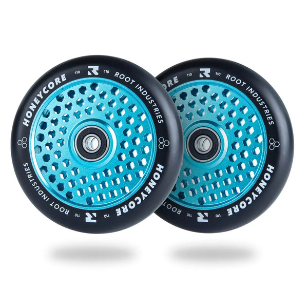 Колеса для самоката Root Industries Honeycore Wheels 110x24mm 2шт Black Sky Blue