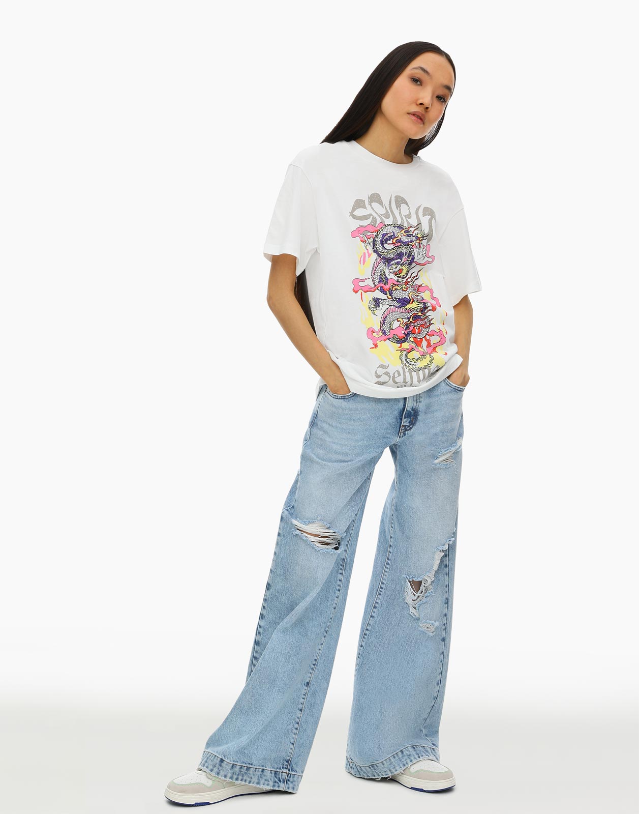 

Футболка женская Gloria Jeans GKT019785 белая L, Белый, GKT019785