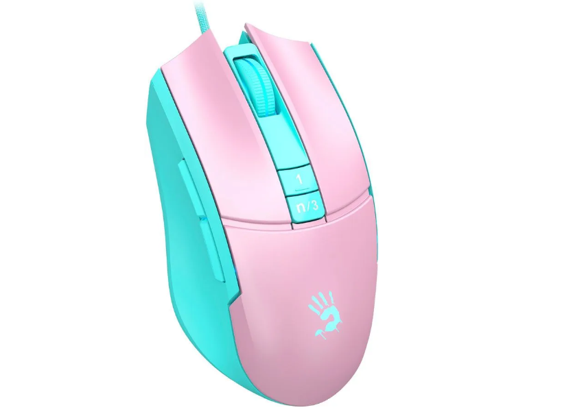 Игровая мышь проводная A4Tech Bloody L65 Max Pink/Blue