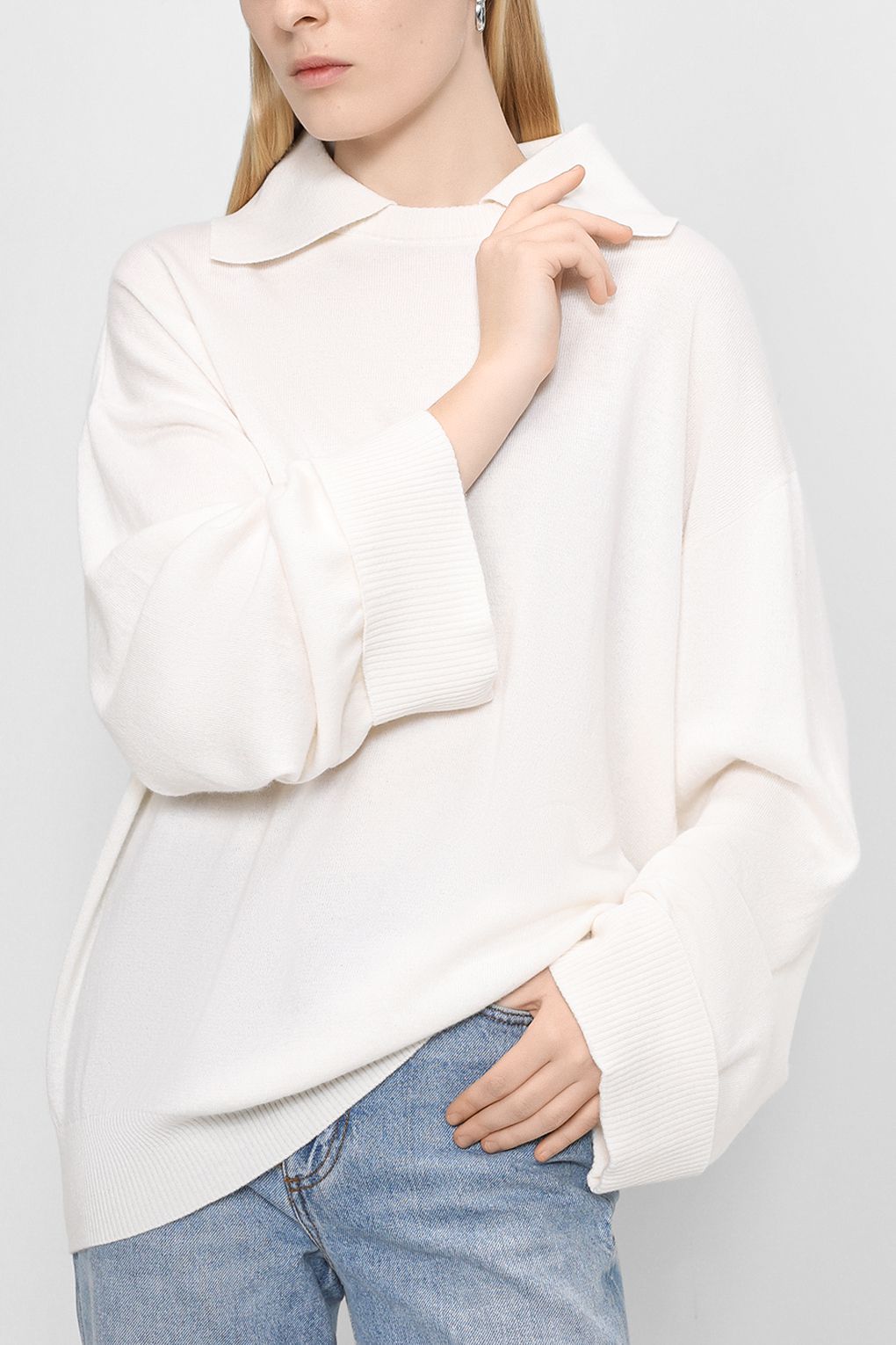 Пуловер женский 22080632 белый M Perspective. Цвет: белый