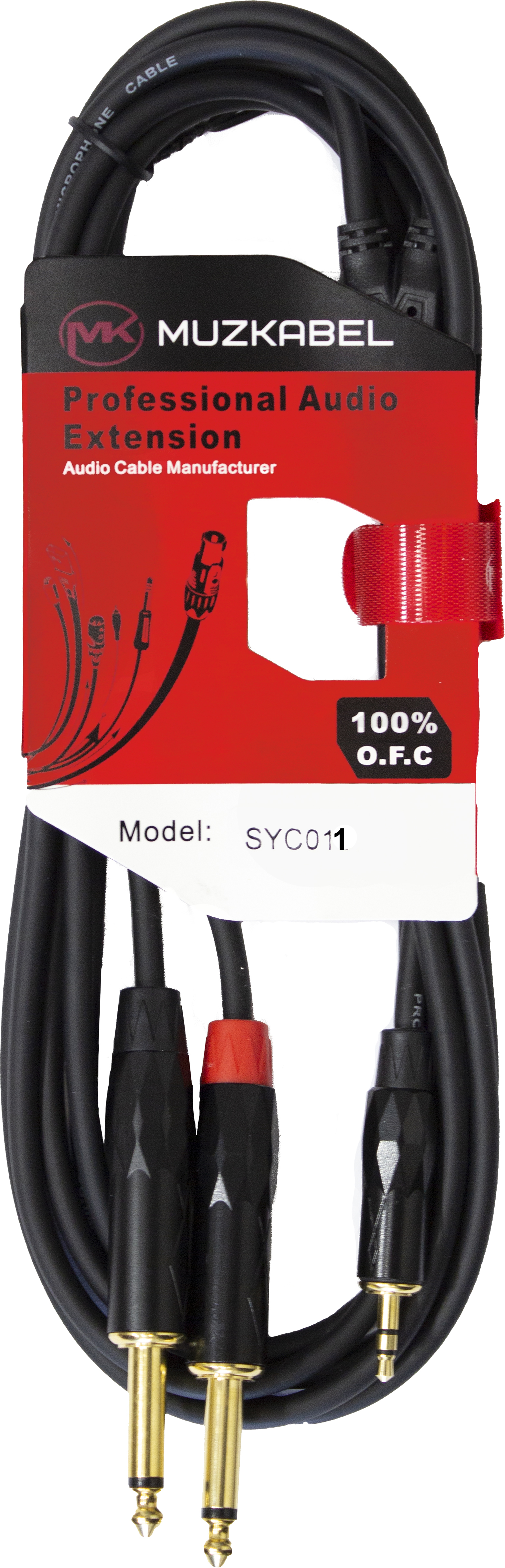 фото Аудио кабель muzkabel syc011 - 1 метр, mini jack (stereo) - 2 jack