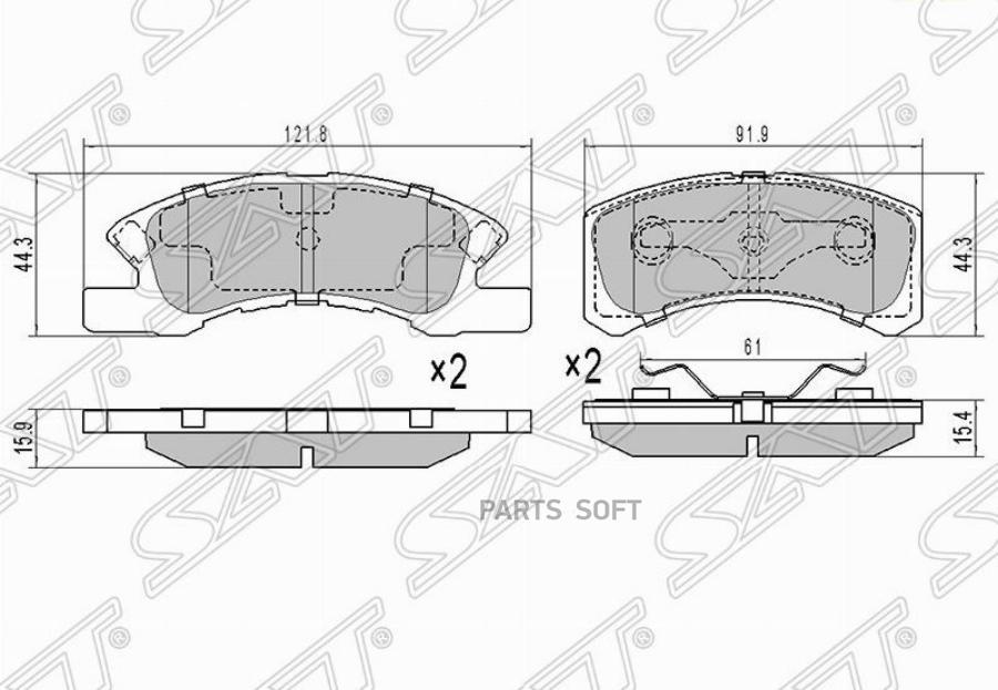 

Колодки Тормозные Перед Mitsubishi Minica 98-/Toppo H82/Daihatsu Mira La300 11- Sat арт. S