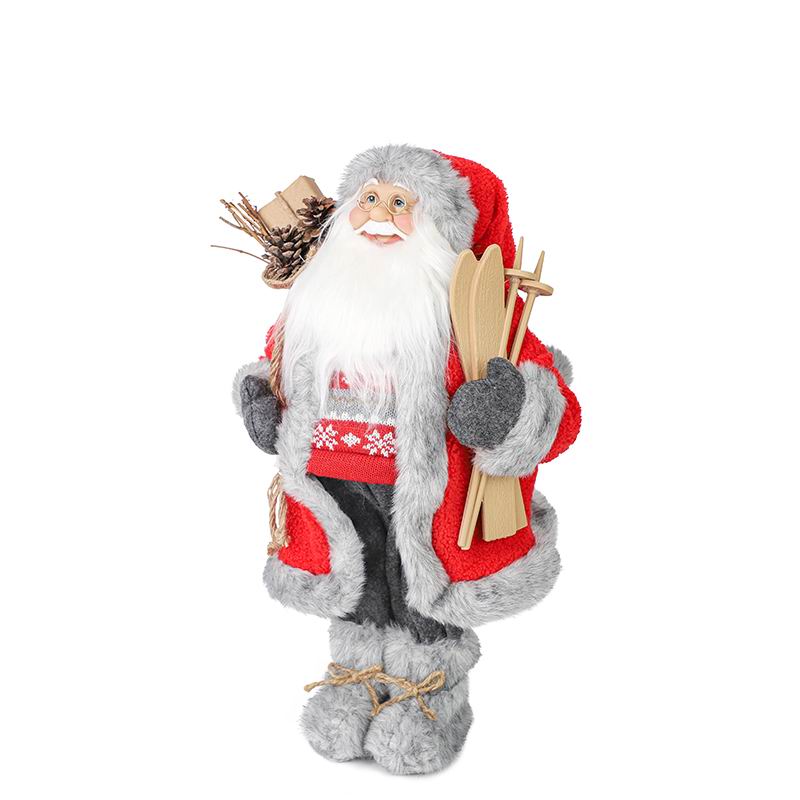 Новогодняя фигурка Maxitoys Дед Мороз в Красной Шубке, с Лыжами MT-21831-30 34x20x30 см
