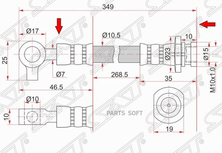 

Шланг Тормозной Передний (Таиланд) Nissan Atlas/Condor 88- Lh=Rh Sat арт. ST-46210-21T00