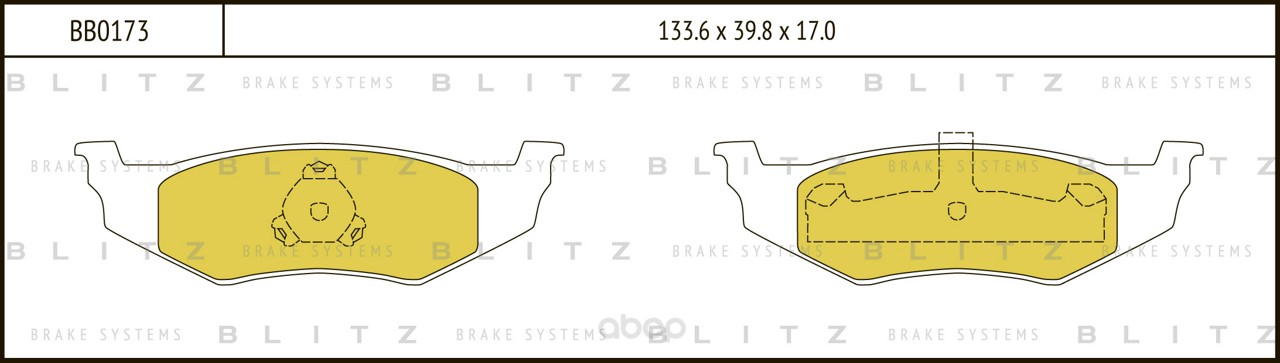 

Тормозные колодки BLITZ задние дисковые для Dodge Stratus, Neon 1992- BB0173