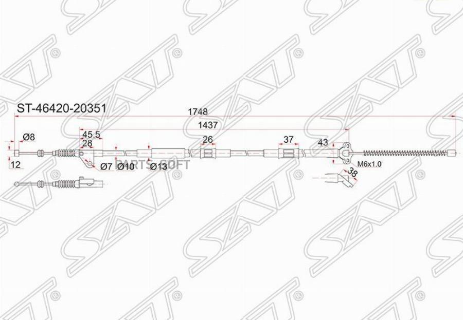 

Трос Ручника Ty Corona/Caldina T19/21 2Wd Бара