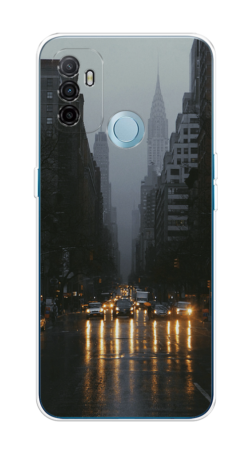 

Чехол на Oppo A53 "Дождливый Нью Йорк", Черный;серый, 254350-1