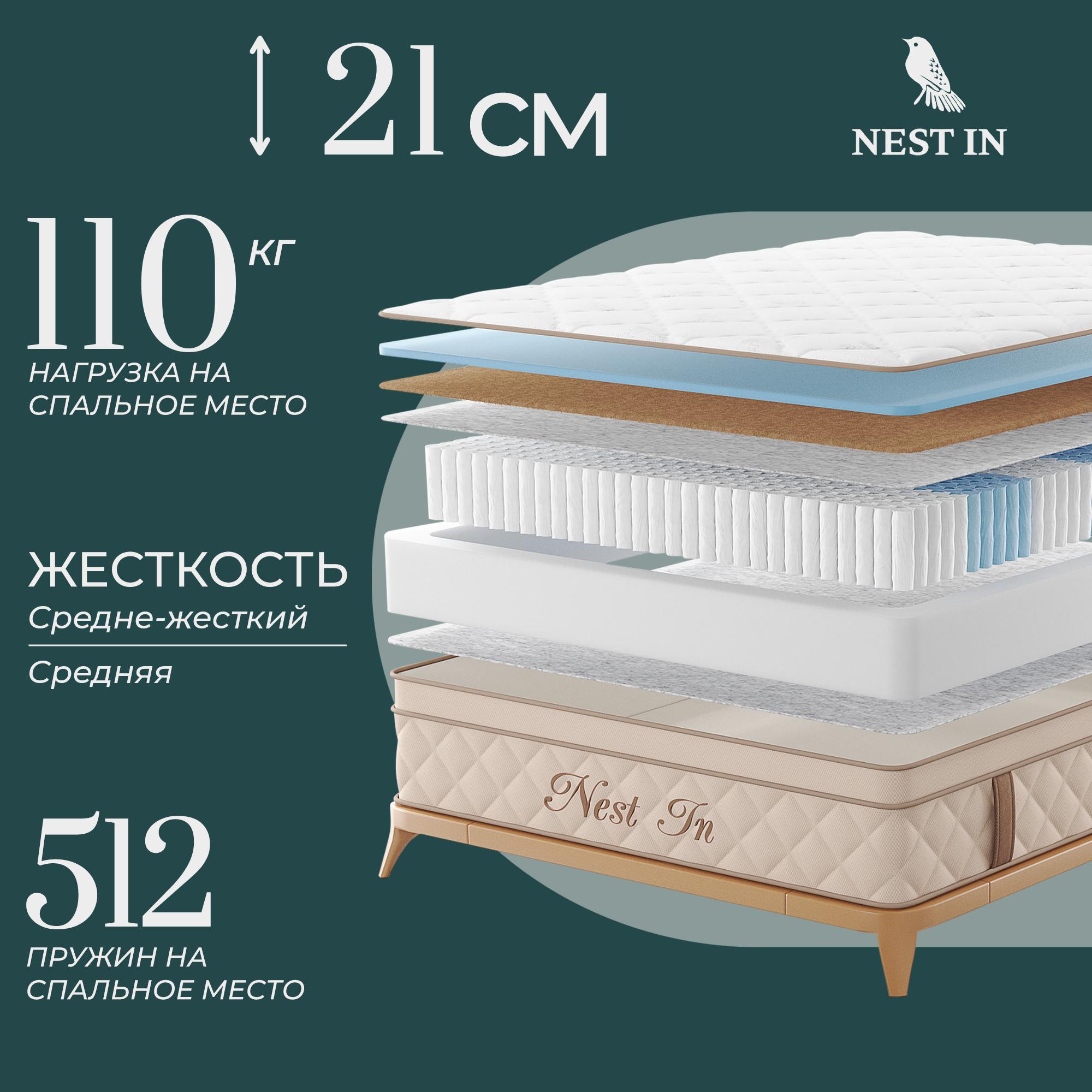 

Матрас с независимыми пружинами Nest In Ostrich 70х160, Бежевый, Ostrich