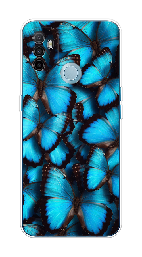 

Чехол на Oppo A53 "Тропическая бабочка 2", Голубой;черный, 254350-1