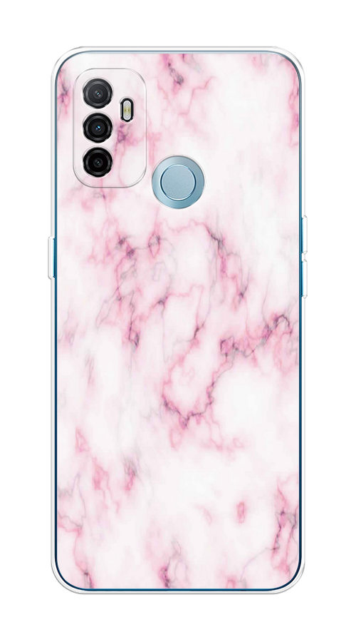 

Чехол на Oppo A53 "Мрамор с розовым", Белый;розовый, 254350-1