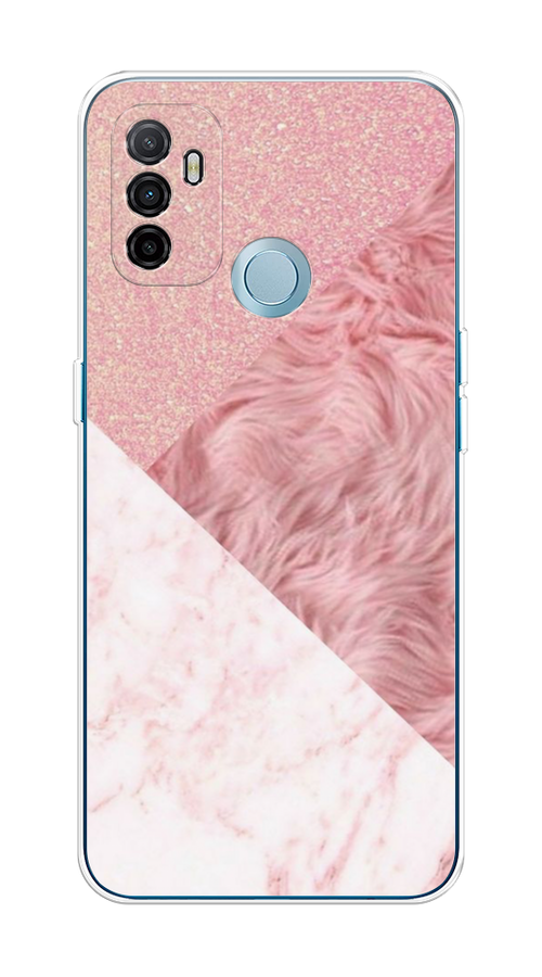 

Чехол на Oppo A53 "Текстурные треугольники", Розовый;белый, 254350-1