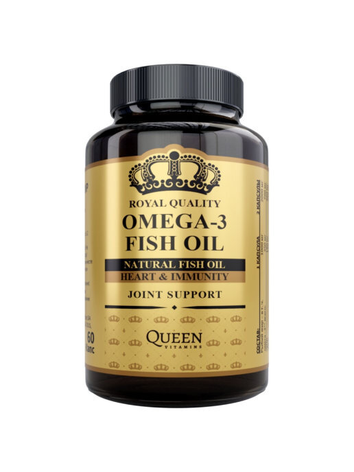 Омега-3 Queen Vitamins Рыбий жир 1000 мг капсулы 60 шт. 100030044494