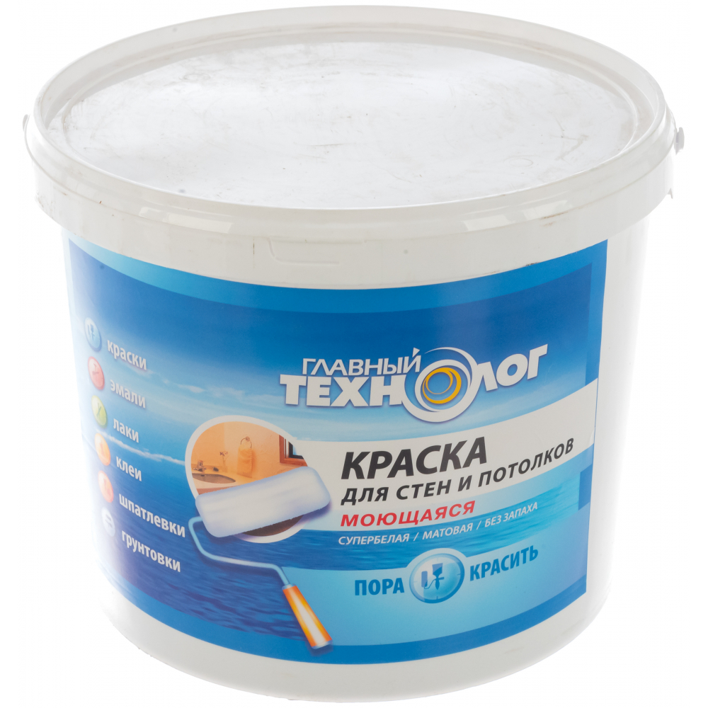 

Краска для стен и потолков НОВБЫТХИМ моющаяся супербелая 7кг 1262