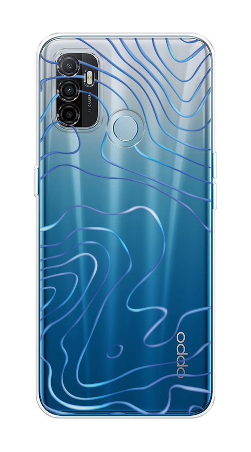 

Чехол на Oppo A53 "Blue lines", Прозрачный;синий, 254350-1