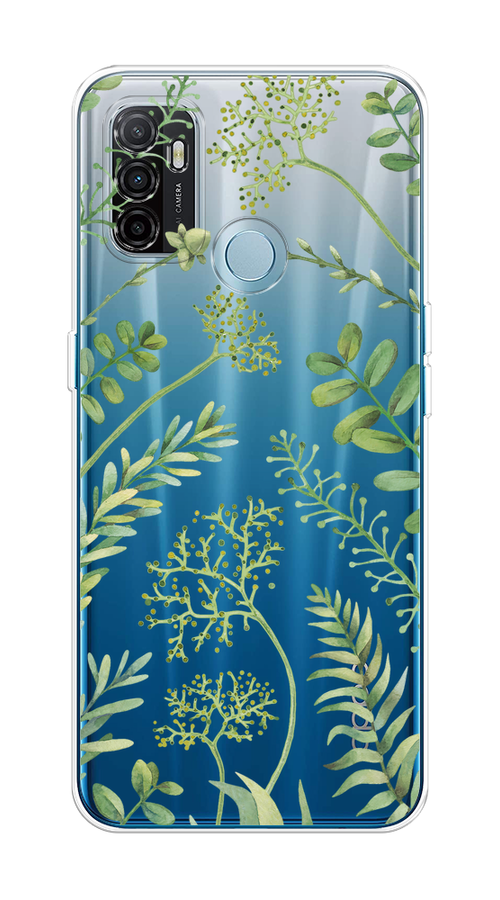 

Чехол на Oppo A53 "Green Leaves", Зеленый;прозрачный, 254350-1